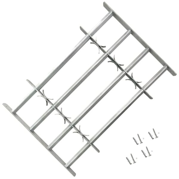 vidaXL Adjustable Security Grille for Windows with 4 Crossbars 500-650 mm - Image 1