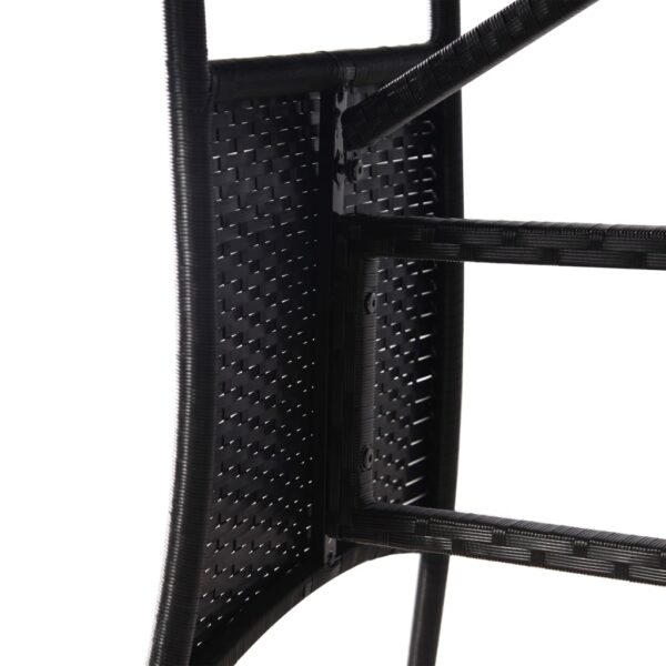 vidaXL 3 Piece Garden Dining Set Poly Rattan Black - Image 10
