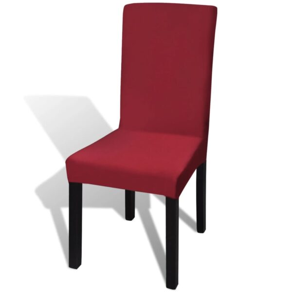 vidaXL 6 pcs Bordeaux Straight Stretchable Chair Cover - Image 1