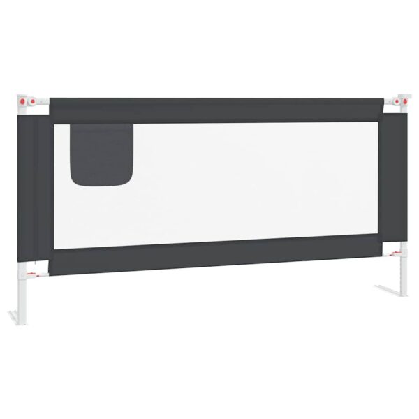 vidaXL Toddler Safety Bed Rail Dark Grey 180x25 cm Fabric - Image 2