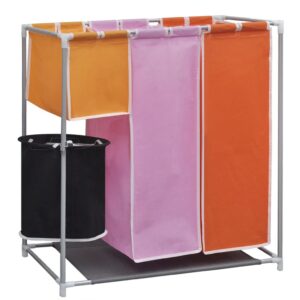 vidaXL 3-Section Laundry Sorter Hamper with a Washing Bin