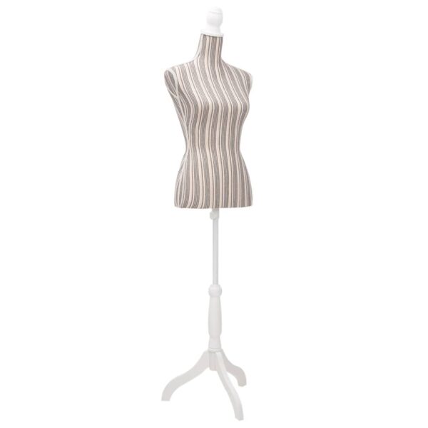 Ladies Bust Display Mannequin Linen With Stripes - Image 1