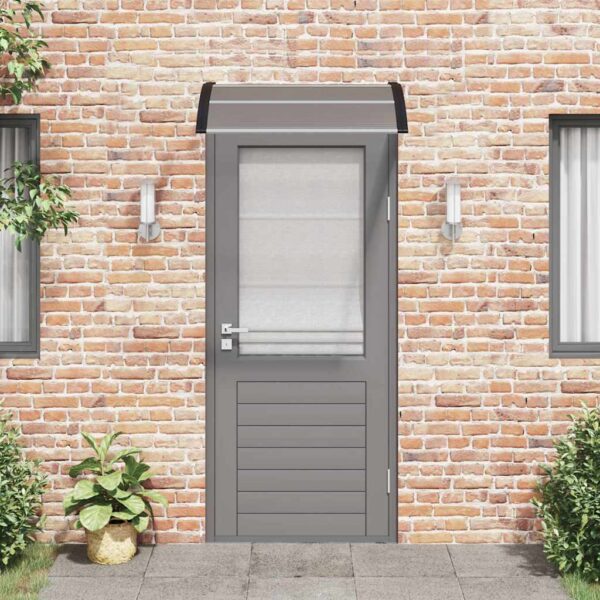 vidaXL Door Canopy Black 100x80 cm Polycarbonate - Image 3