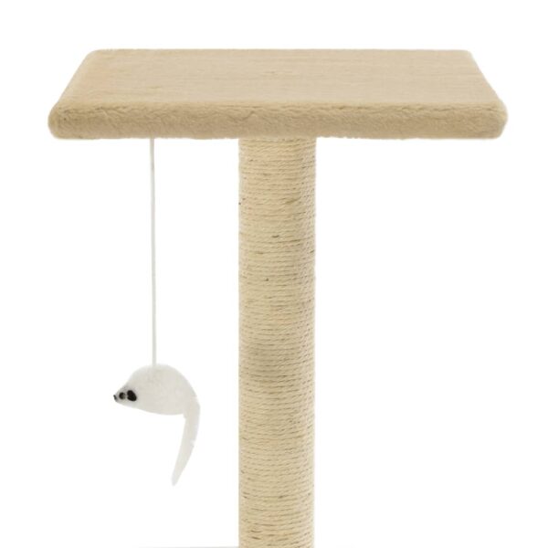 vidaXL Cat Tree with Sisal Scratching Posts 95 cm Beige - Image 6