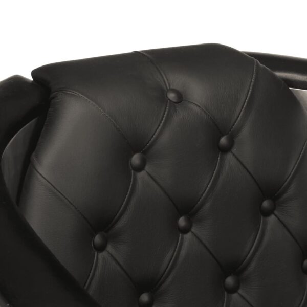 vidaXL Aviator Armchair Black Real Leather - Image 5