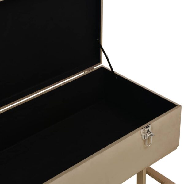 vidaXL Bench with Storage Compartment 105 cm Beige Velvet - Image 5
