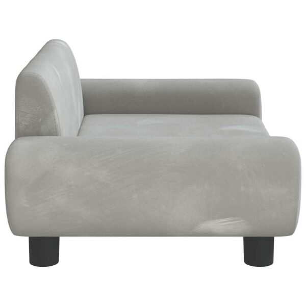 vidaXL Dog Bed Light Grey 70x45x33 cm Velvet - Image 4