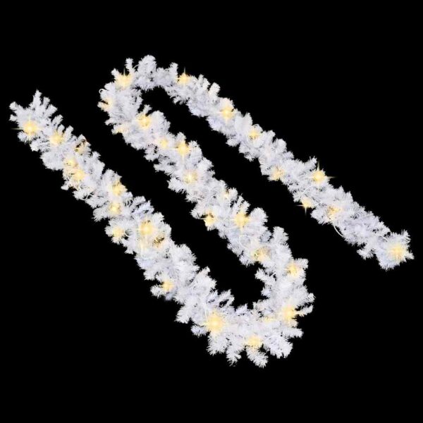 vidaXL Christmas Garland with LED Lights 5 m White - Image 4