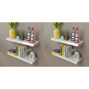 vidaXL Wall Shelves 4 pcs White 60 cm