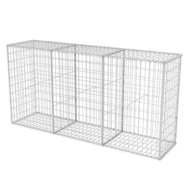vidaXL Gabion Basket Galvanised Steel 200x50x100 cm - Image 2