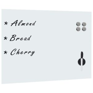 vidaXL Wall Mounted Magnetic Whiteboard Glass 80x60 cm