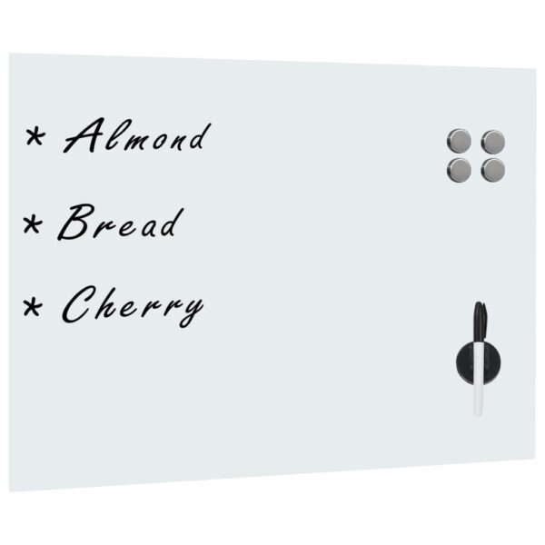 vidaXL Wall Mounted Magnetic Whiteboard Glass 80x60 cm - Image 1