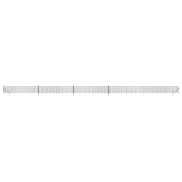 vidaXL Wire Mesh Fence with Spike Anchors Green 1x25 m - Image 2