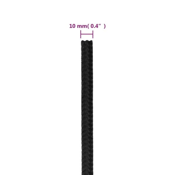 vidaXL Boat Rope Full Black 10 mm 50 m Polypropylene - Image 6
