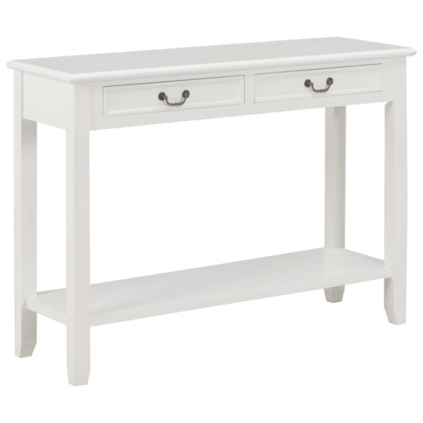vidaXL Console Table White 110x35x80 cm Wood - Image 1