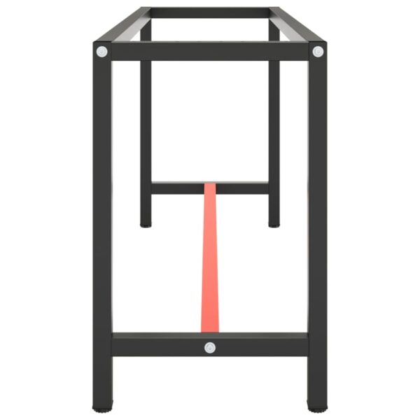 vidaXL Work Bench Frame Matte Black and Matte Red 170x50x79 cm Metal - Image 4