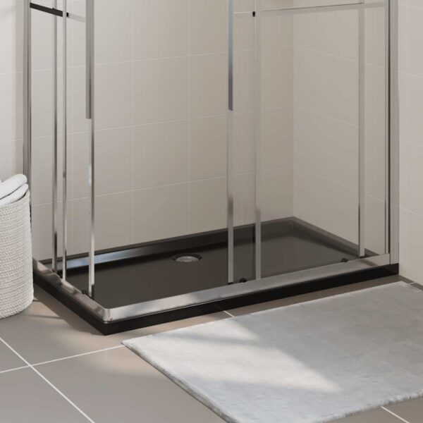 vidaXL Rectangular ABS Shower Base Tray Black 70x120 cm - Image 1