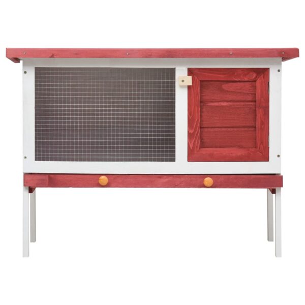 vidaXL Outdoor Rabbit Hutch 1 Layer Red Wood - Image 3