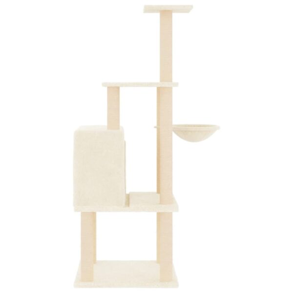 vidaXL Cat Tree with Sisal Scratching Posts Cream 132 cm - Image 4