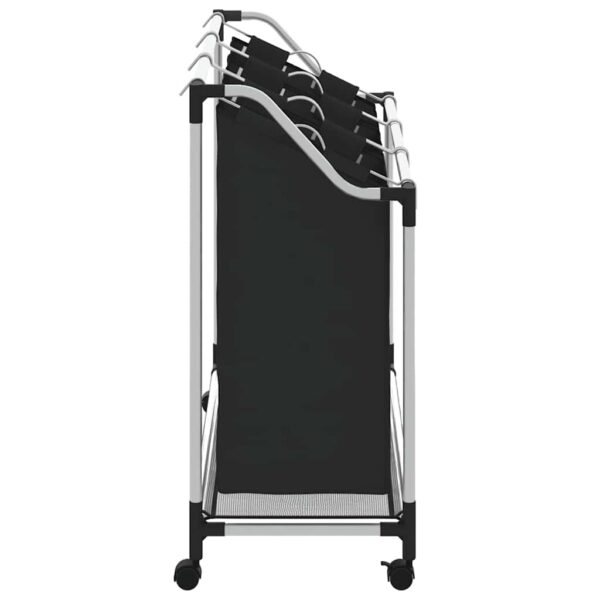 vidaXL Laundry Sorter with 3 Bags Black Steel - Image 6
