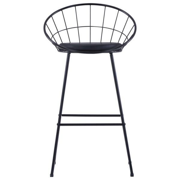 vidaXL Bar Chairs 2 pcs Black Faux Leather - Image 2