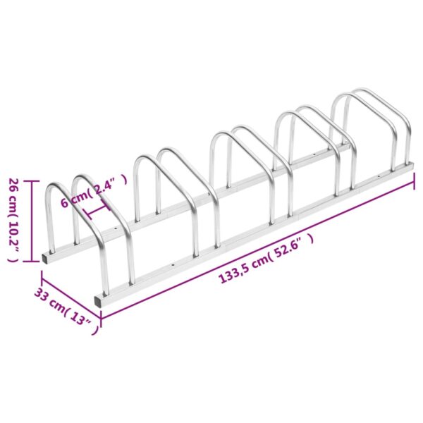 vidaXL Bike Rack for 5 Bikes Galvanised Steel - Image 6