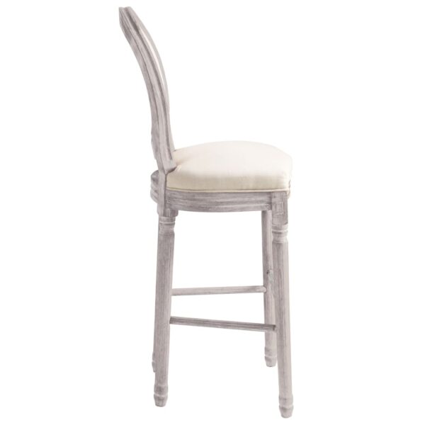 vidaXL Bar Chairs 2 pcs White Linen - Image 5