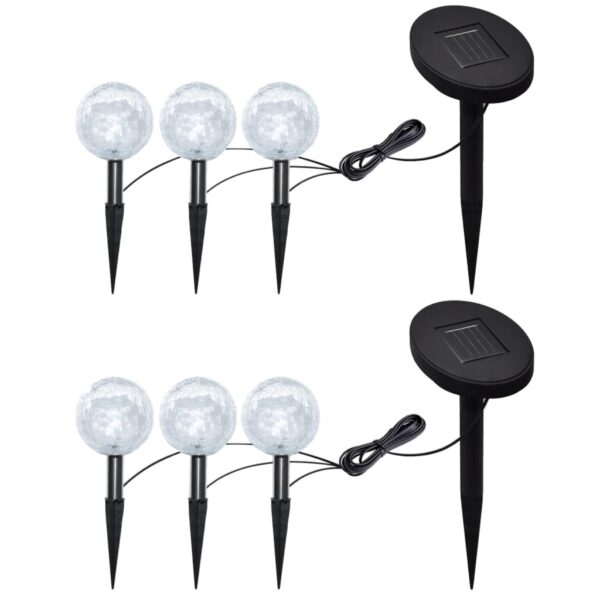 vidaXL Garden Lights 6 pcs LED with Spike Anchors & Solar Panels - Image 1
