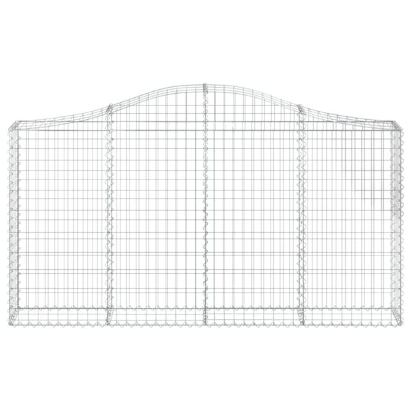 vidaXL Arched Gabion Basket 200x30x100/120 cm Galvanised Iron - Image 3