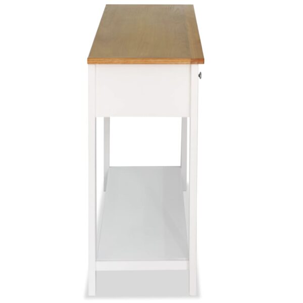 vidaXL Console Table 118x35x77 cm Solid Oak Wood - Image 5