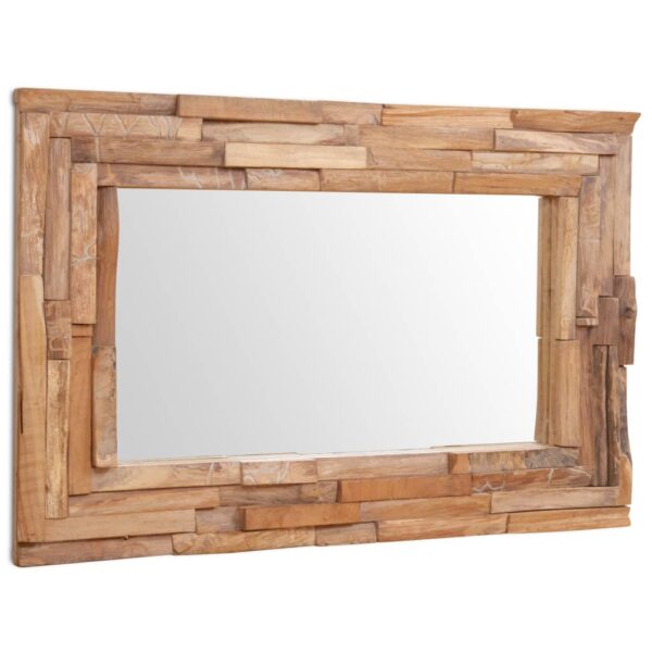 vidaXL Decorative Mirror Teak 90x60 cm Rectangular - Image 4