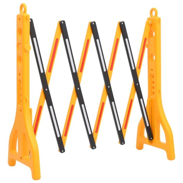 vidaXL Folding Traffic Barrier Yellow and Black 250x38x96 cm - Image 3