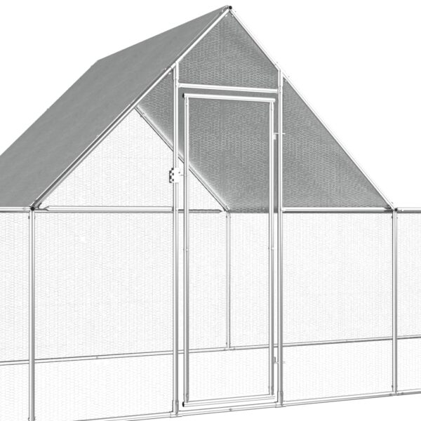 vidaXL Chicken Coop 14x2x2 m Galvanised Steel - Image 4