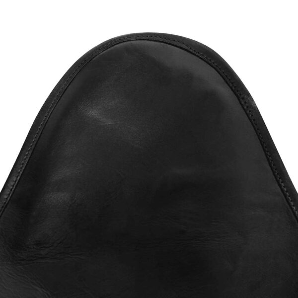 vidaXL Butterfly Chair Black Real Leather - Image 6