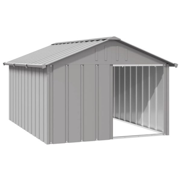 vidaXL Dog House Grey 116.5x153x81.5 cm Galvanised Steel - Image 1