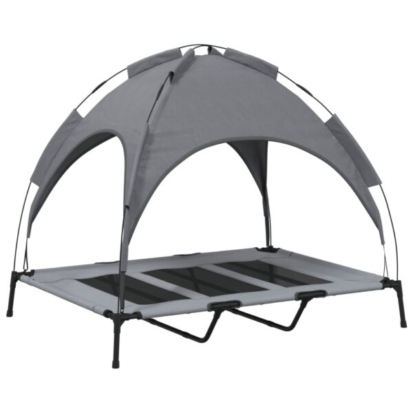 vidaXL Dog Bed with Canopy Anthracite Oxford Fabric and Steel - Image 6