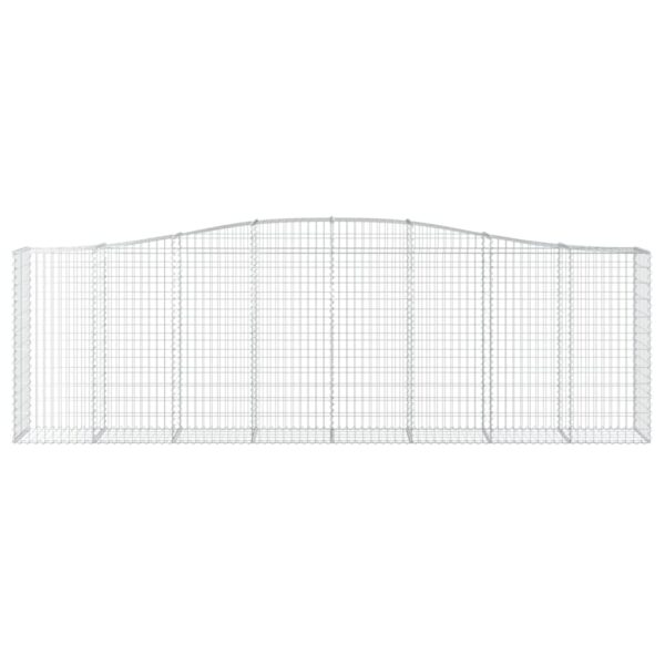 vidaXL Arched Gabion Basket 400x50x120/140 cm Galvanised Iron - Image 3
