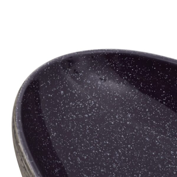 vidaXL Countertop Basin Purple and Grey Oval 59x40x14 cm Ceramic - Image 7