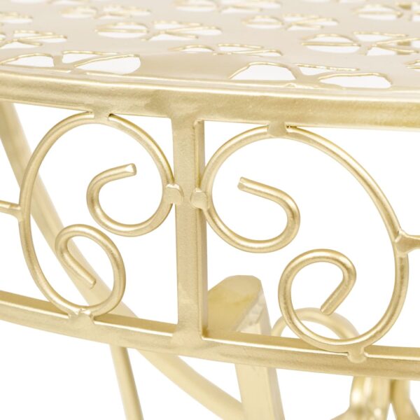 vidaXL Side Table Vintage Style Half Round Metal 72x36x74 cm Gold - Image 6