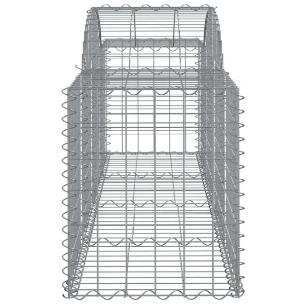 vidaXL Arched Gabion Basket 200x50x60/80 cm Galvanised Iron - Image 4