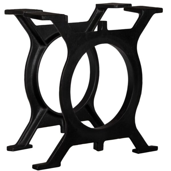vidaXL Coffee Table Legs 2 pcs O-Frame Cast Iron - Image 1