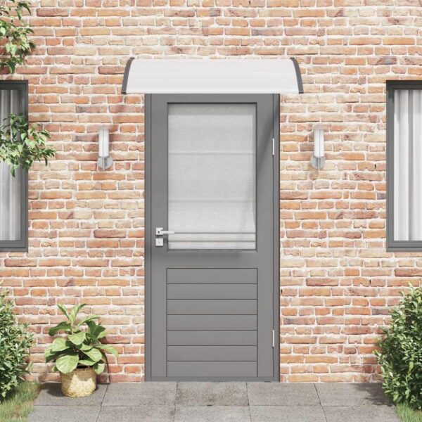 vidaXL Door Canopy Black and Transparent 120x75 cm PC - Image 3