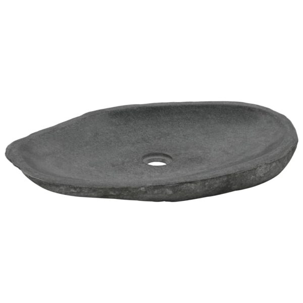 vidaXL Wash Basin River Stone Oval 60-70 cm - Image 2