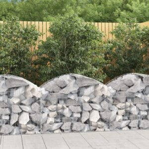 vidaXL Arched Gabion Basket 100x50x60/80 cm Galvanised Iron