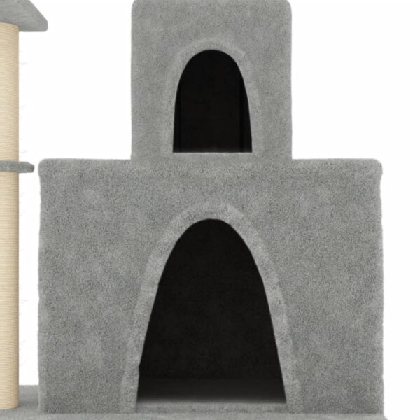 vidaXL Cat Tree with Sisal Scratching Posts Light Grey 83 cm - Image 6