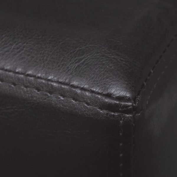 vidaXL Bench 139.5 cm Dark Brown Faux Leather - Image 5
