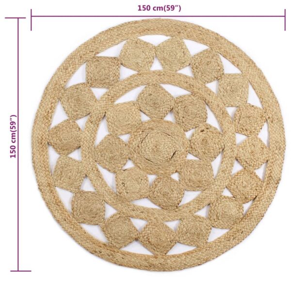vidaXL Handmade Rug Braided Jute 150 cm - Image 6