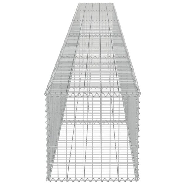 vidaXL Gabion Wall with Covers Galvanised Steel 600x50x50 cm - Image 6