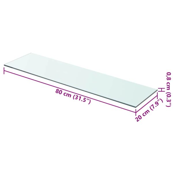 vidaXL Shelf Panel Glass Clear 80x20 cm - Image 3