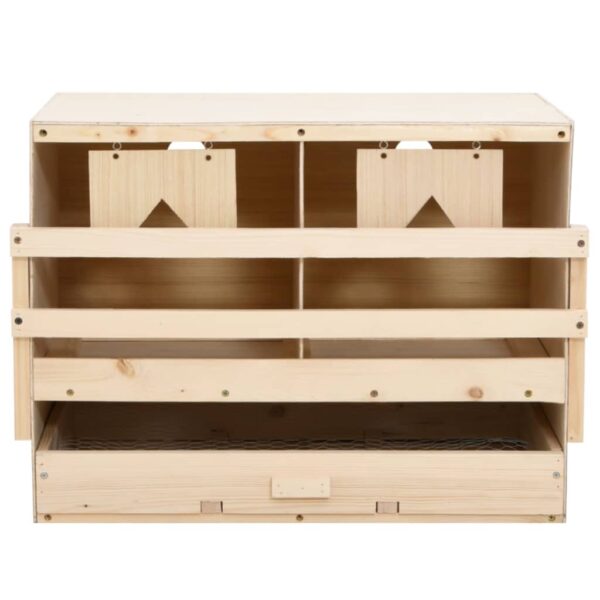 vidaXL Chicken Laying Nest 2 Compartments 63x40x45 cm Solid Pine Wood - Image 5